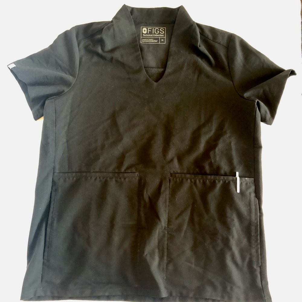 Figs Black Tunic Scrub Top